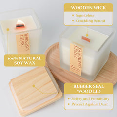 Cube-shaped ivory jar candle with matte finish