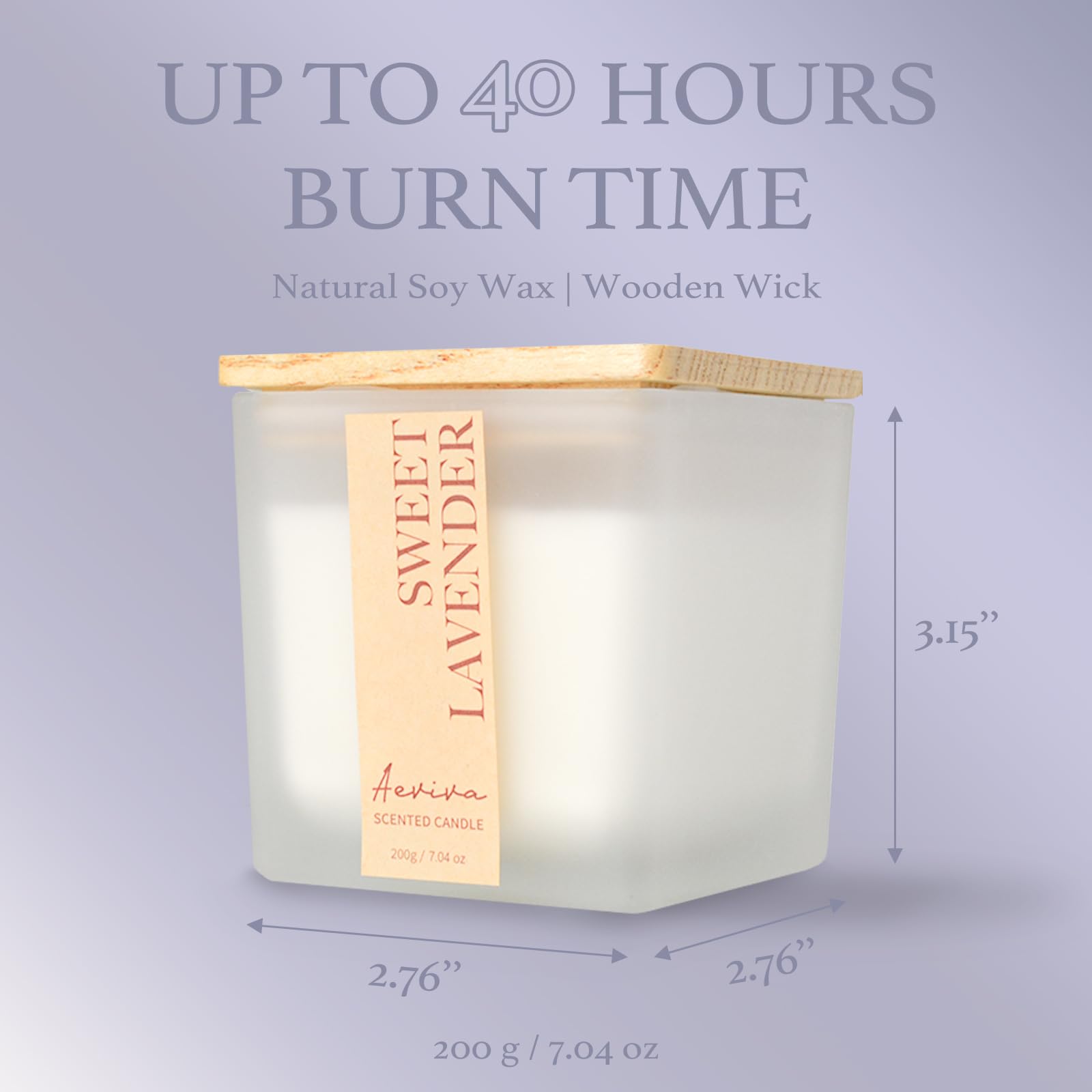 Gift-ready packaging for Aeviva lavender candle
