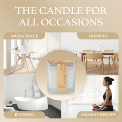 7.04 oz natural soy wax candle with oud sandalwood scent