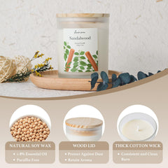 Natural soy wax candle with sandalwood aroma