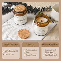 7.05 oz sandalwood candle poured in natural soy wax