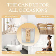 7.04 oz natural soy wax candle with warm glow