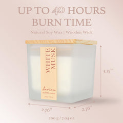 Aeviva White Musk jar candle with ivory cube design