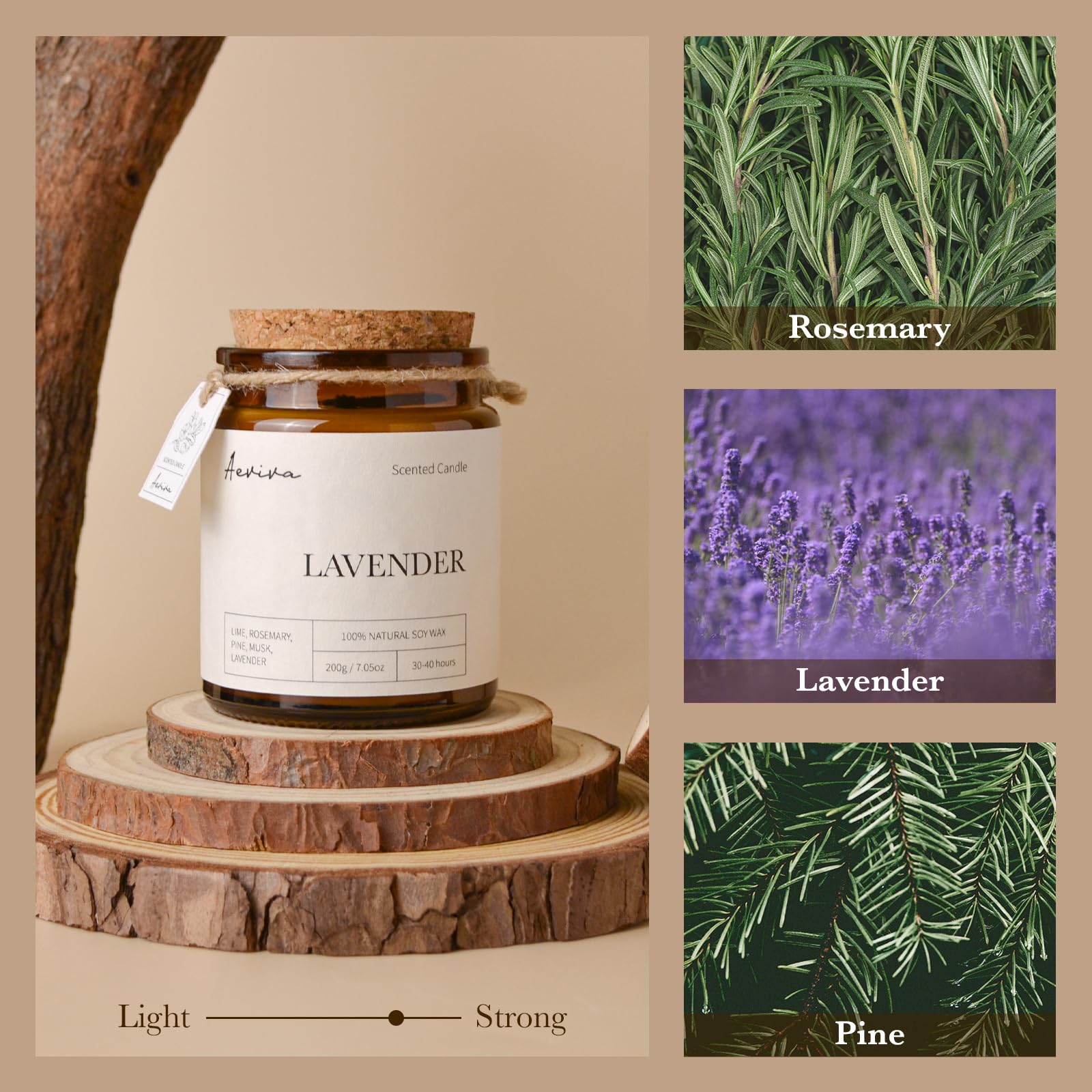 Aeviva poured soy wax texture highlighting natural, clean-burning advantage