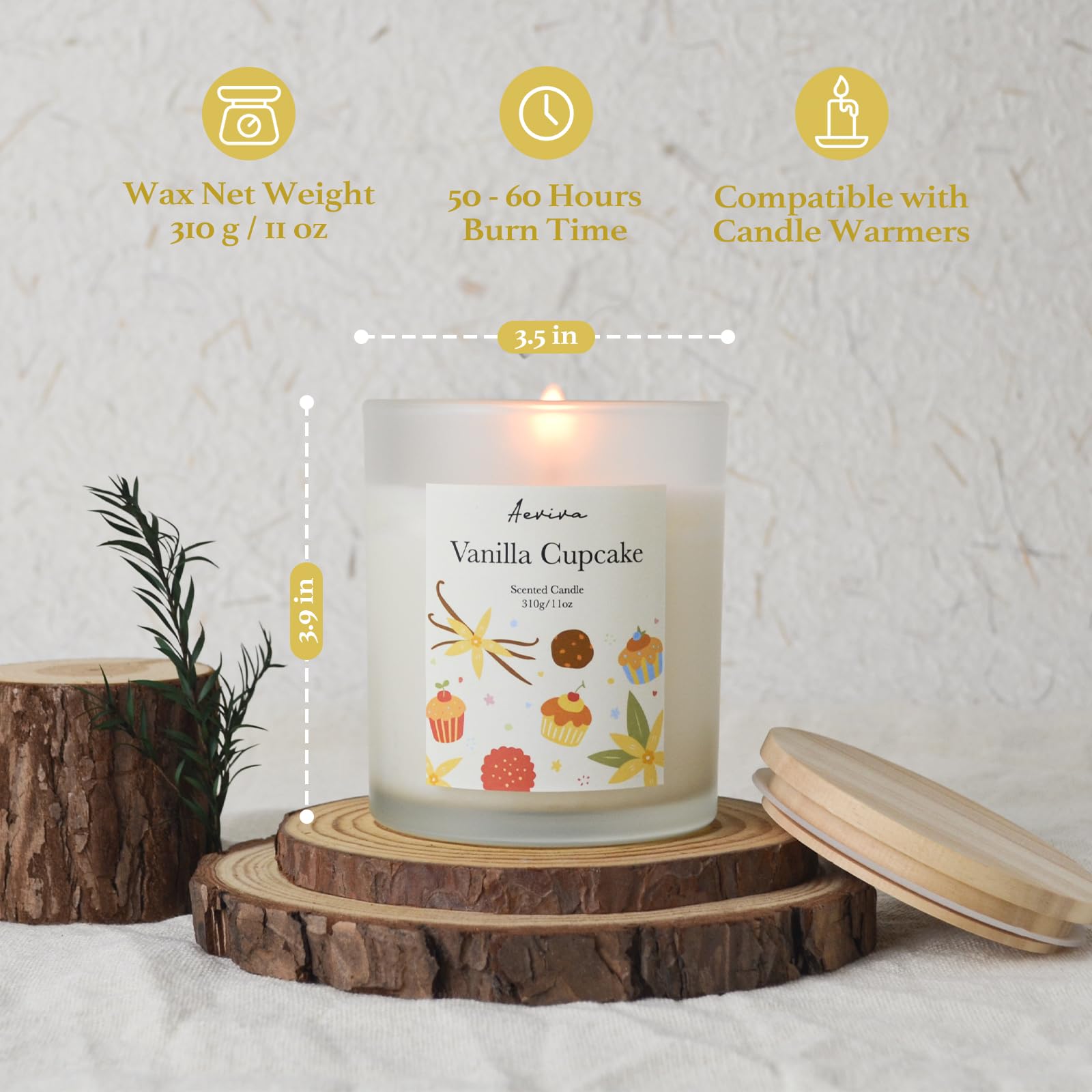 Candle burning in a cozy room ambience