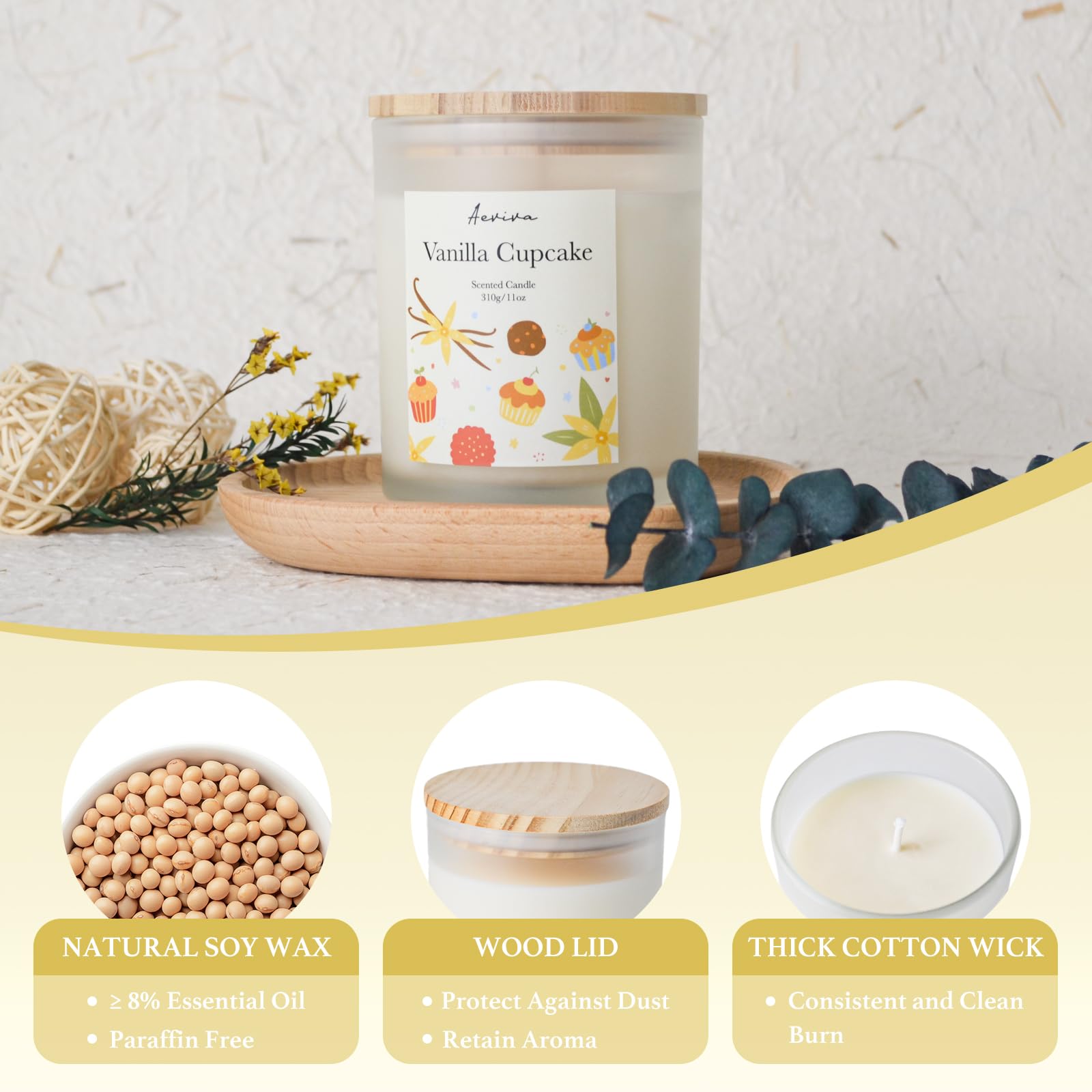 Lead-free cotton wick close-up