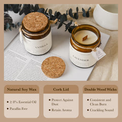 Aeviva vanilla candle made with natural soy wax