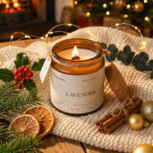 Aeviva close-up of double wooden wicks offering gentle crackling ambiance