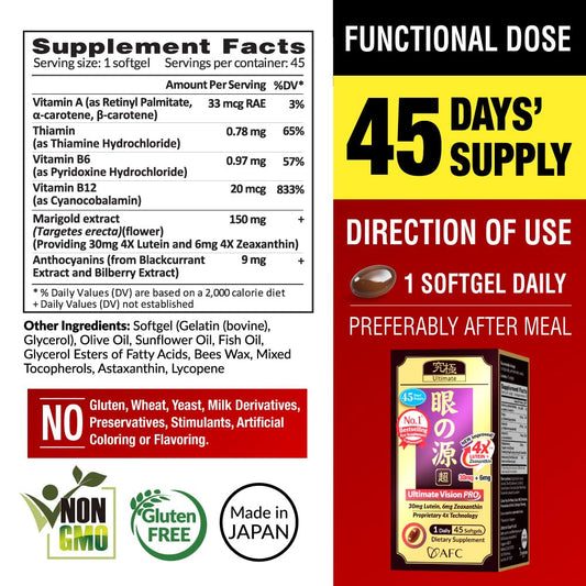 Close-up of 45 softgels per bottle