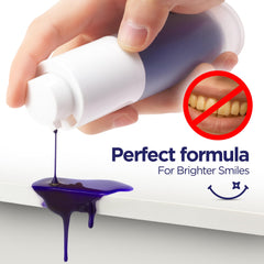 Close-up of purple toothpaste gel on toothbrush