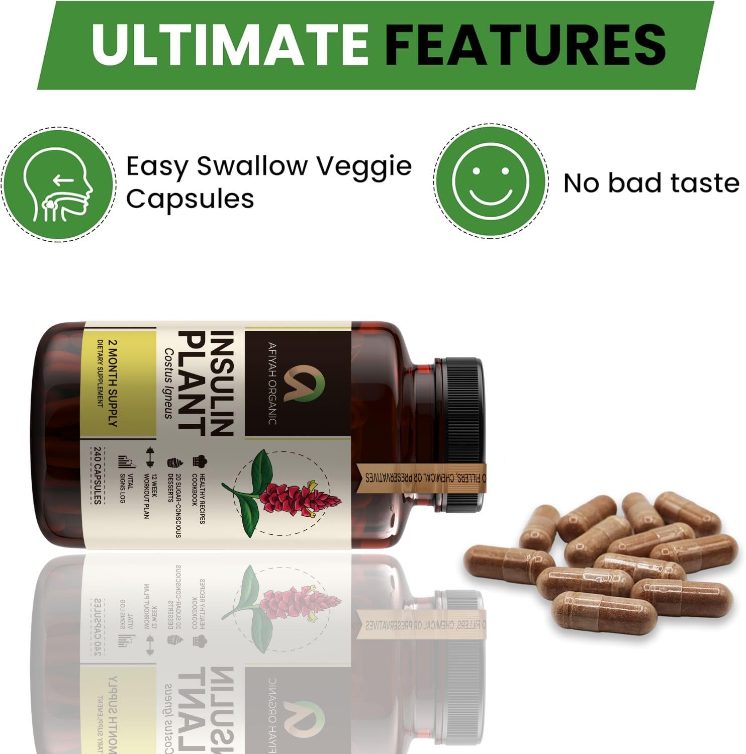 Ingredients and nutritional information for Afiyah Costus Igneus