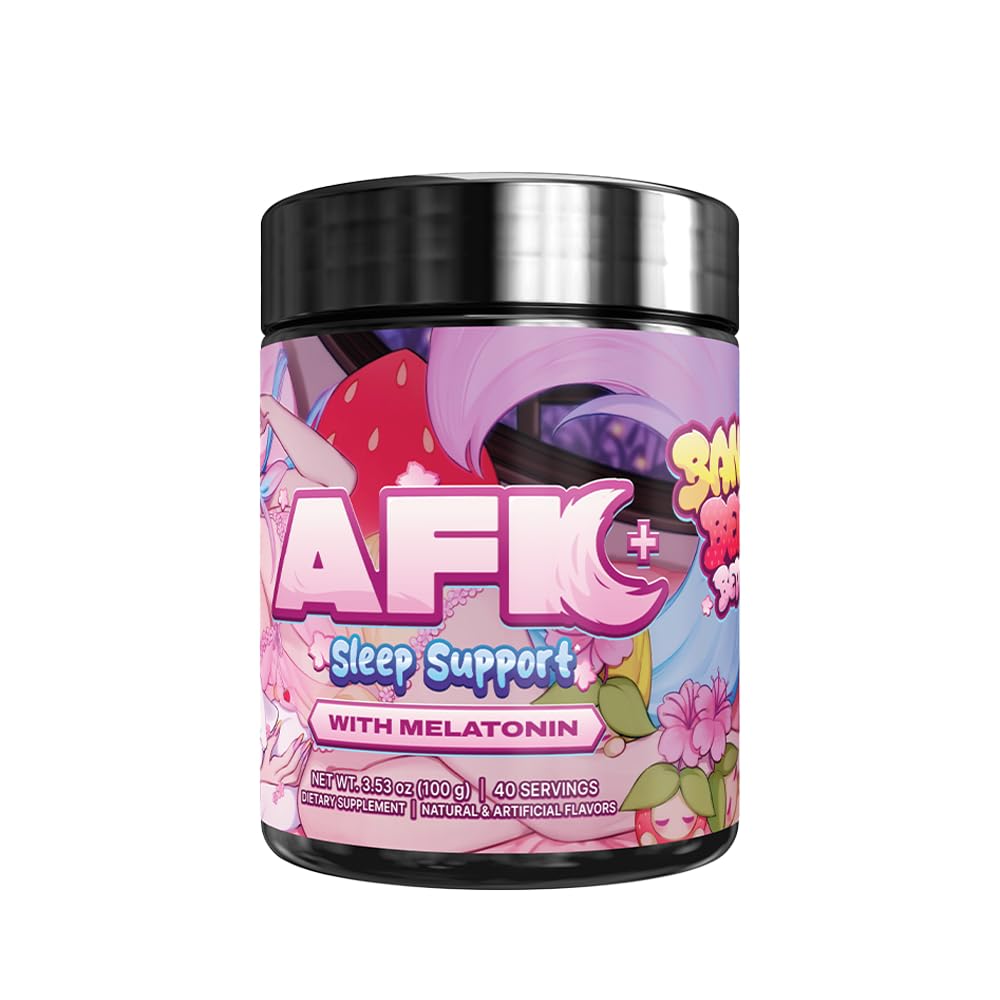 Gamer Supps AFK+® with Melatonin Bananaberry Bedtime by Silvervale bottle label - 40 servings