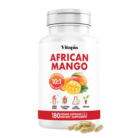 Bottle of African Mango Capsules with 180 veggie capsules
