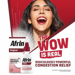 Afrin spray dispensing-action demonstrates easy-to-use pump for quick relief
