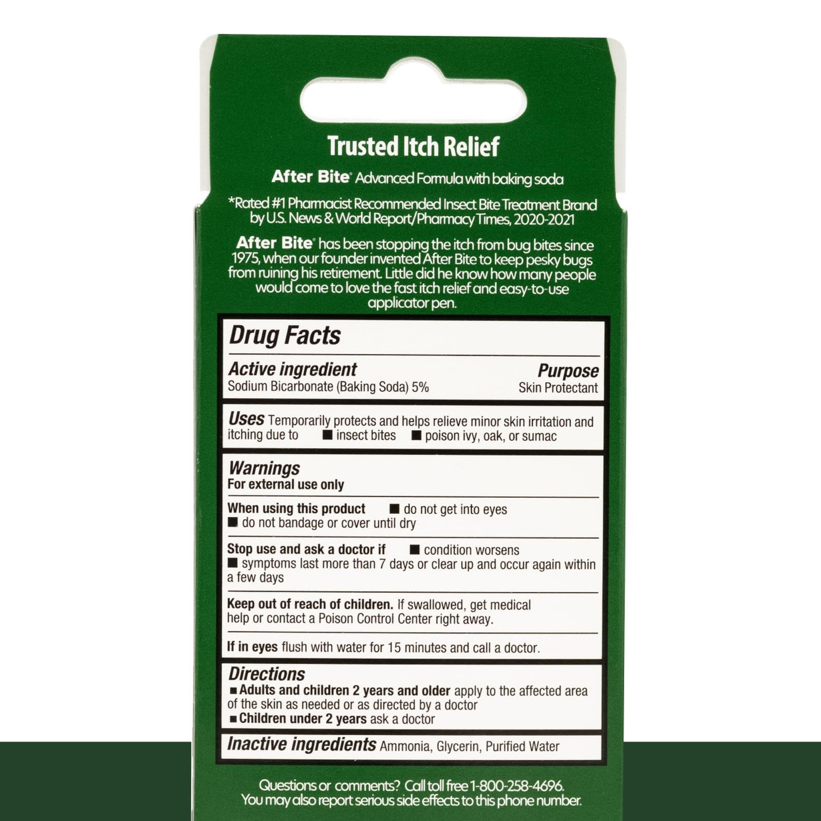 After Bite Advanced Formula shown for mosquito and bee bites relief.