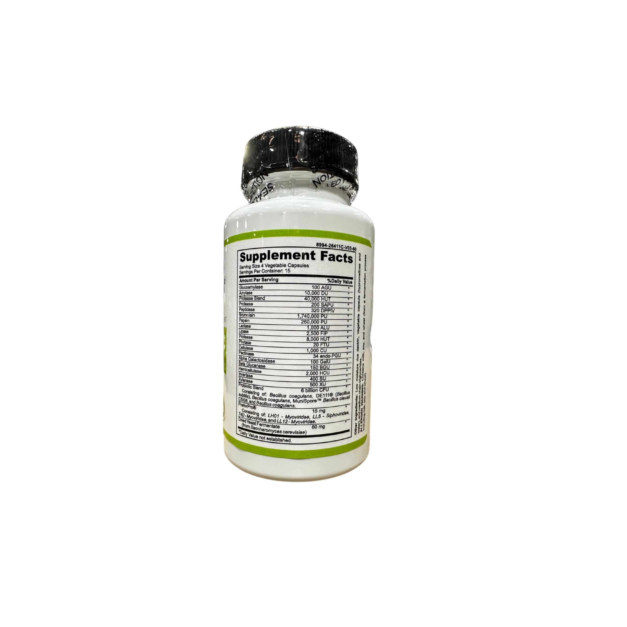 Digestive enzyme capsules taken with meals