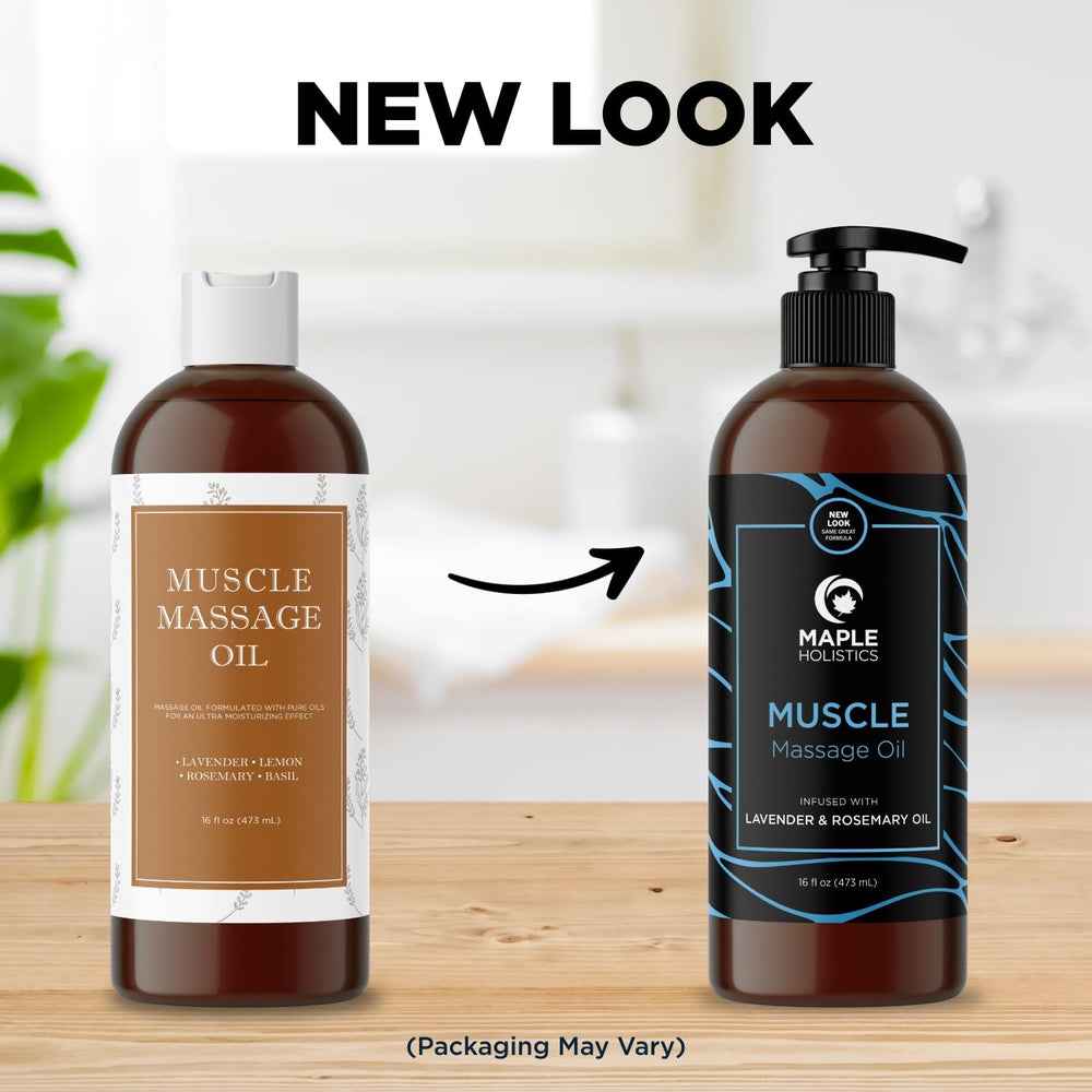 Relaxing after-workout relief massage oil on skin