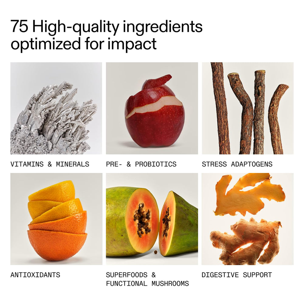 Icons showing gluten-free, vegan, keto-friendly for AG1