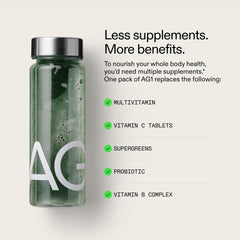 Back side of AG1 refill pouch with nutrient information