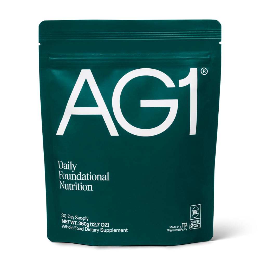Front view of AG1 Greens Powder refill pouch