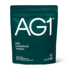 Front view of AG1 Greens Powder refill pouch
