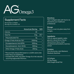 AG1 Omega3 Softgels capsules closeup emphasizes the natural lemon flavor and odor-free capsules