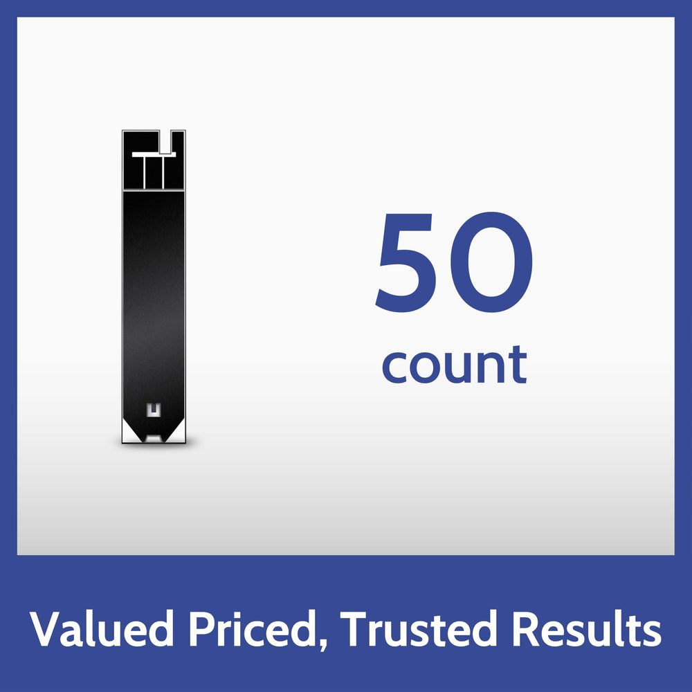 AgaMatrix Presto 50-count strips packaging designed for cost-effective, frequent testing.