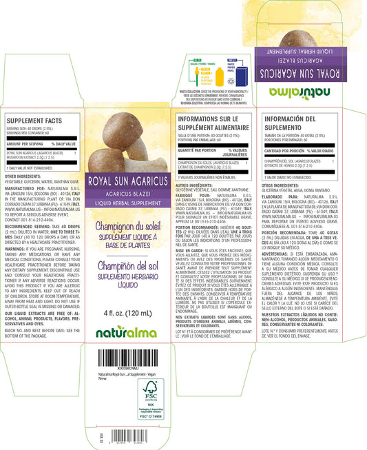 Agaricus blazei or Agaricus subrufescens liquid extract drops