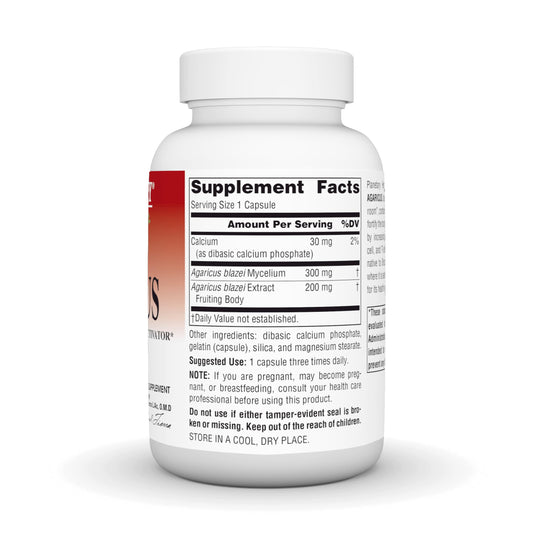 Agaricus blazei mycelium and extract capsules