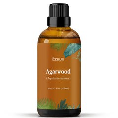Agarwood essential oil bottle 100 ml in amber glass with dropper