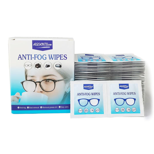 Box of Ageantscom Anti-Fog Wipes for Glasses – 100 Pack