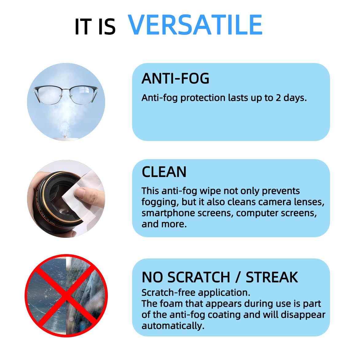 Anti fog wipe used on a smartphone screen