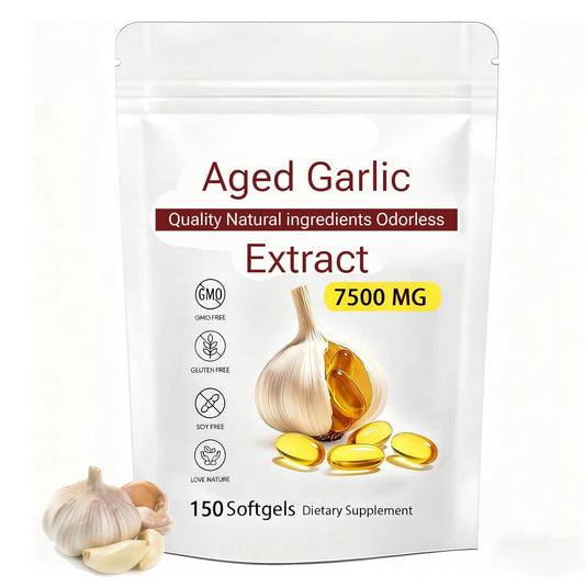 Aged Garlic Extract bottle label - 7500mg Odorless (150)