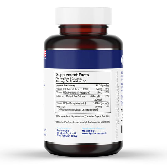 Close-up of B6 (P5P) and B12 (Methylcobalamin) on label