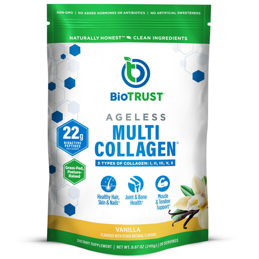 BioTrust Ageless Multi Collagen Vanilla tub