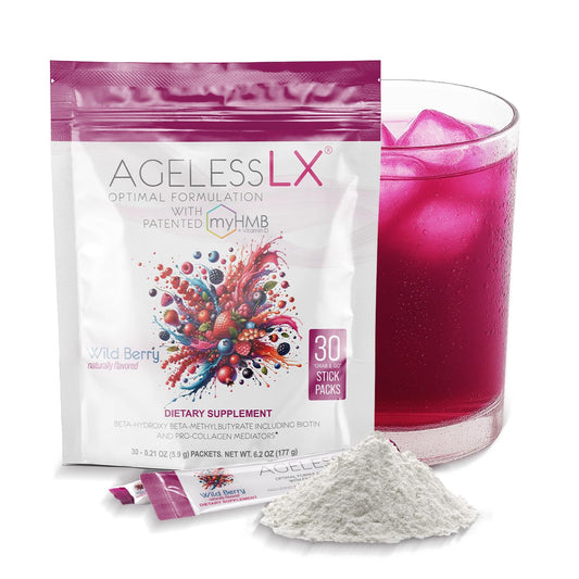 Product image: AgelessLX Wild Berry powder front
