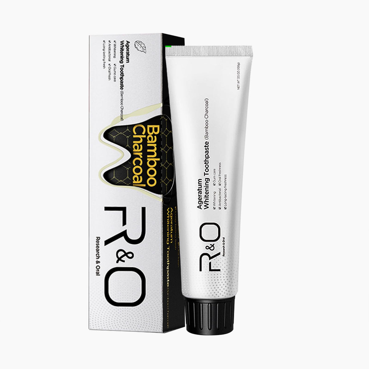 R&O Ageratum Whitening Toothpaste with Bamboo Charcoal packaging front 3.53 oz