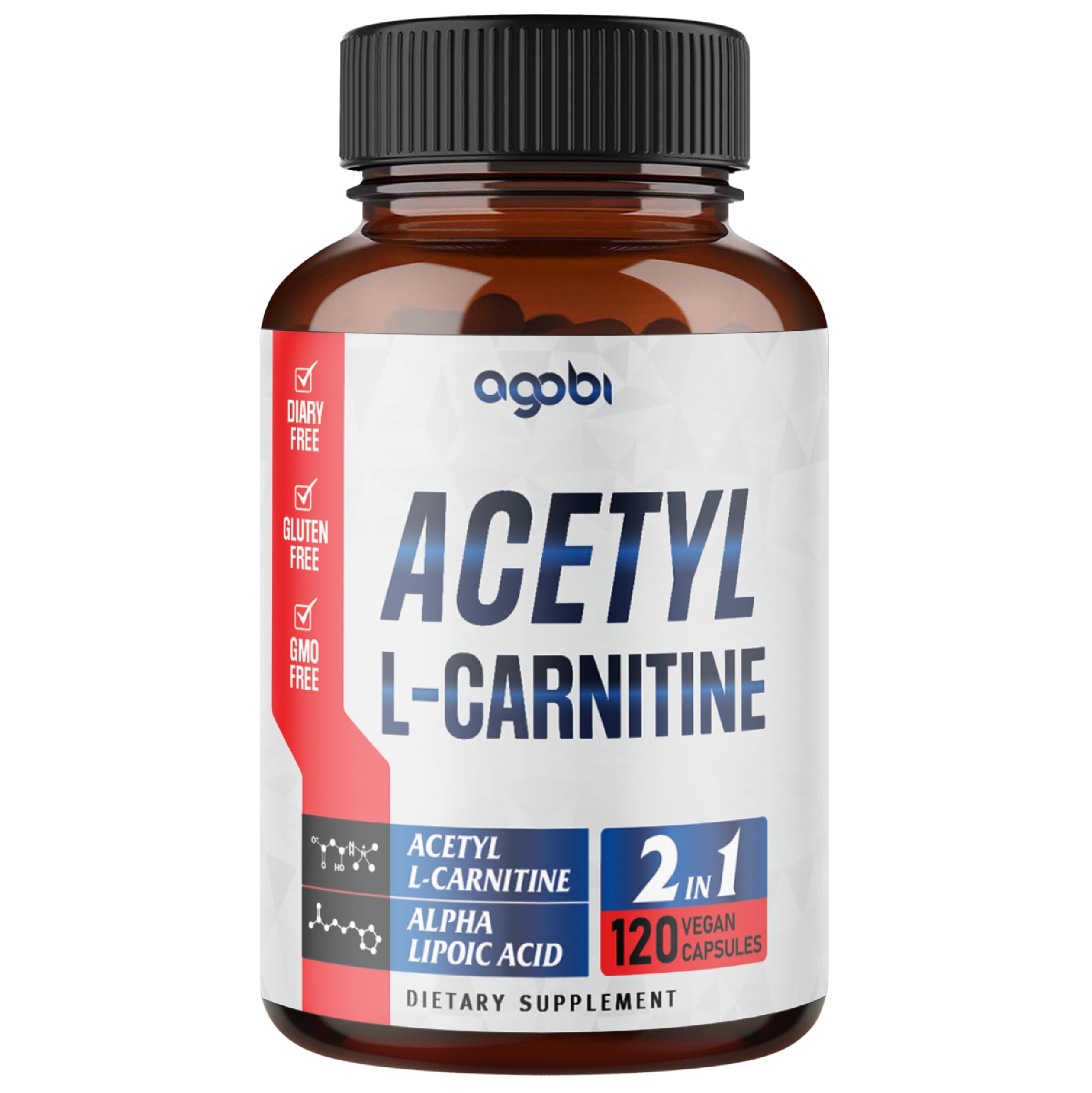 agobi Acetyl L-Carnitine & Alpha Lipoic Acid Complex bottle label