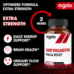 Hair health concept featuring Agobi Saw Palmetto and Maca Root