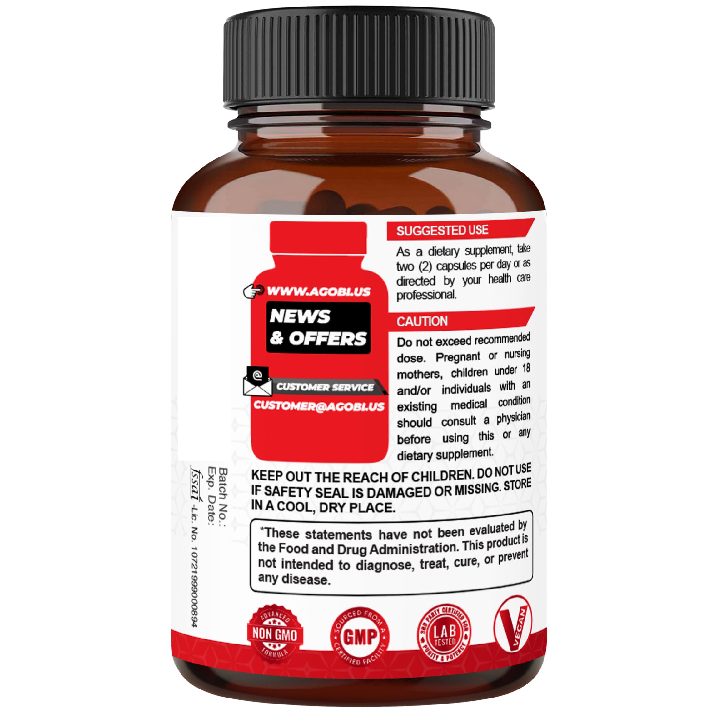 Front packaging of Agobi Saw Palmetto with Maca Root