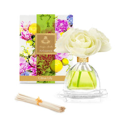 Packaging of AGRARIA AirEssence Flower and Reed Diffuser Set with sola flowers
