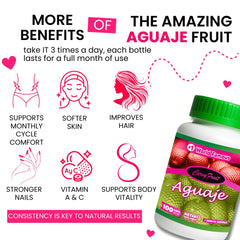 Instructions and dosage on Aguaje CurvyFruit label