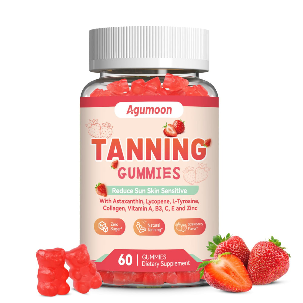 Agumoon Tanning Gummies bottle front label