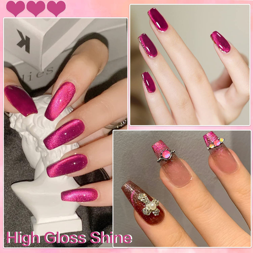 AHAMIOU glitter-diamond finish nails catching light from every angle