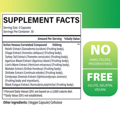AHCC 1500 mg 8-mushroom blend ingredients