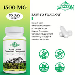 Vegan capsules packaging for AHCC 1500 mg