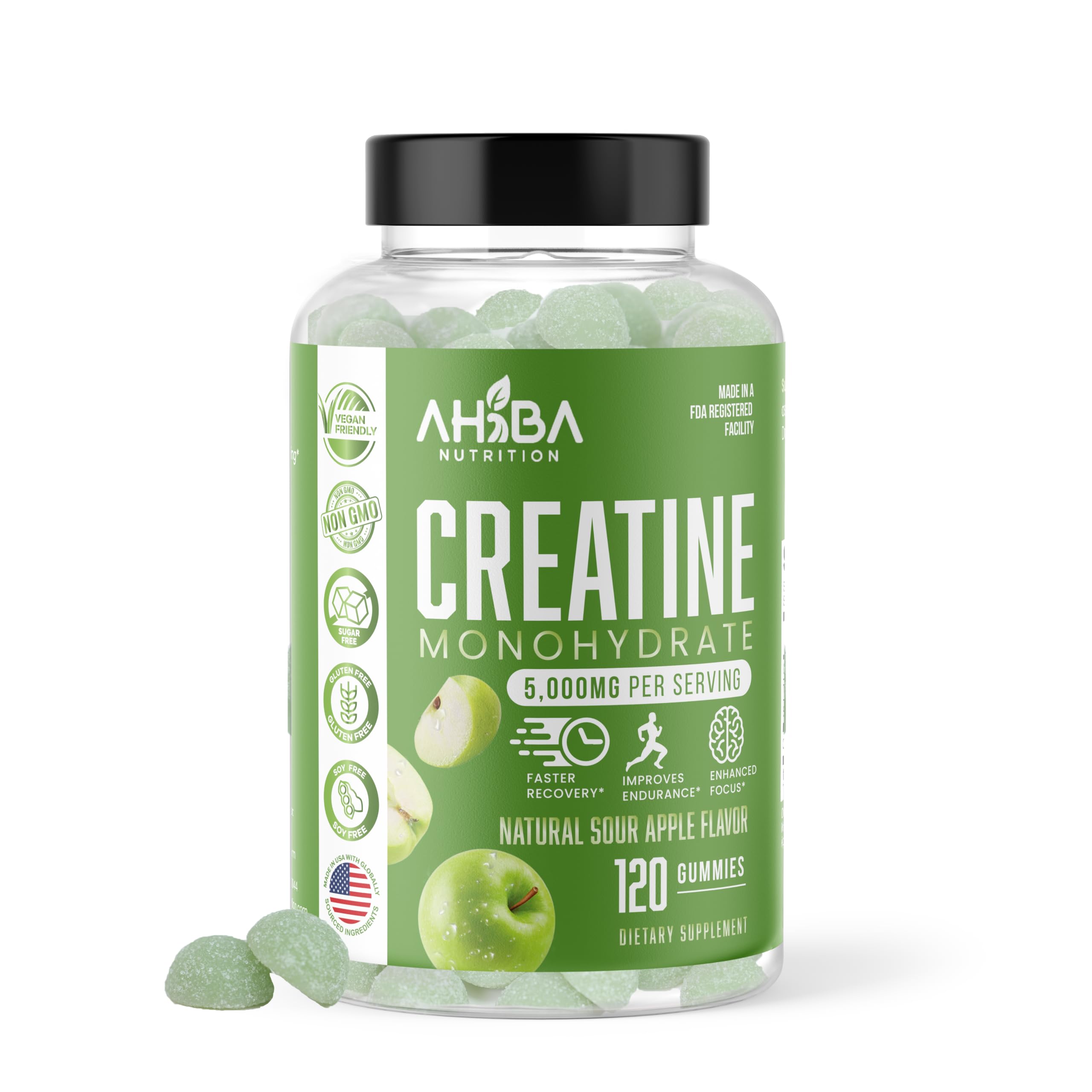 Ahiba Nutrition Creatine Gummies front bottle label