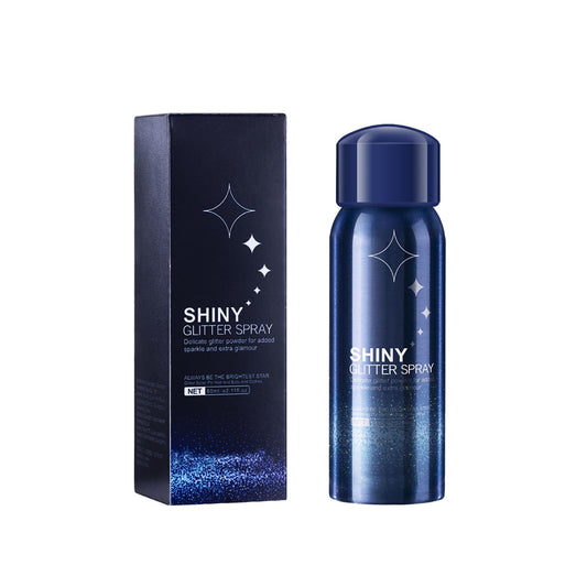 AHJISL glitter spray bottle close-up for versatile hair and body shine