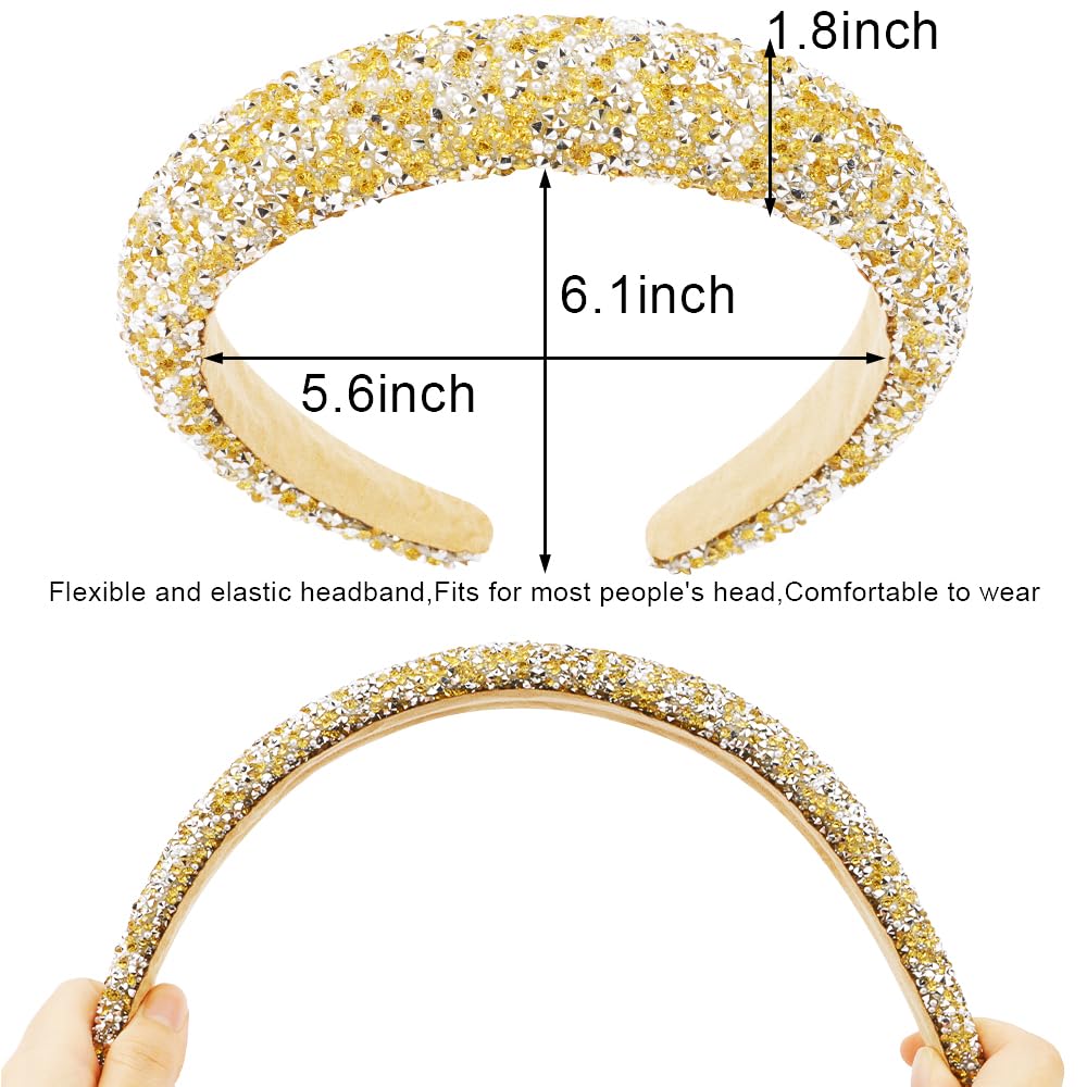 AHONEY glitter beaded headband adds vintage charm to weddings and celebrations.
