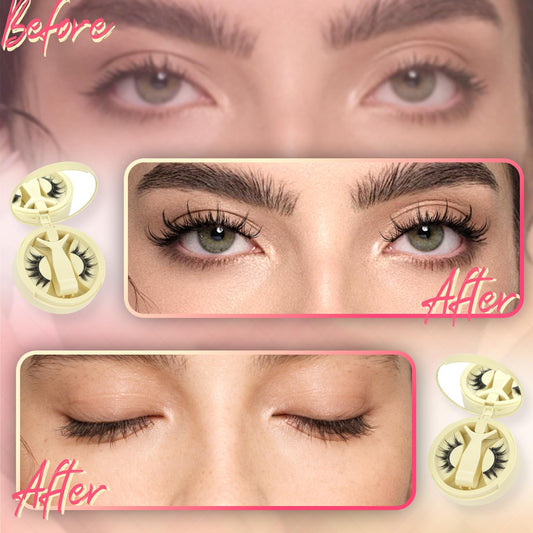 Ahrikiss magnetic applicator demonstrates effortless lash placement without glue.